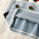 Трикотажный жилет, свитер, пони, осенний, V-образный вырез, в корейском стиле, оверсайз