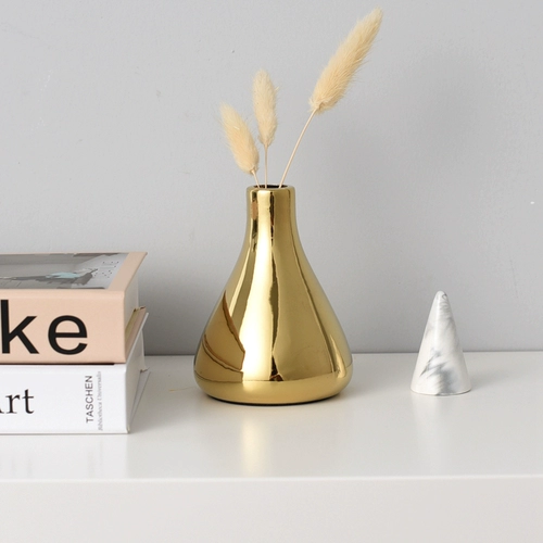 Скандинавская брендовая золотая глина в форме цветка, украшение, скандинавский стиль, легкий роскошный стиль, маленькая вазочка