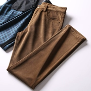 Kiểu dáng đi lại tương phản lót màu cộng với quần nhung mỏng nam dứa họa tiết siêu co giãn thoải mái