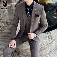 Кофейные штаны, жилет, галстук