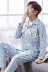 Bộ đồ ngủ nam mùa xuân và mùa thu cotton dài tay mùa thu và mùa đông thanh niên giản dị đồ pijama nam trung niên Nam giới