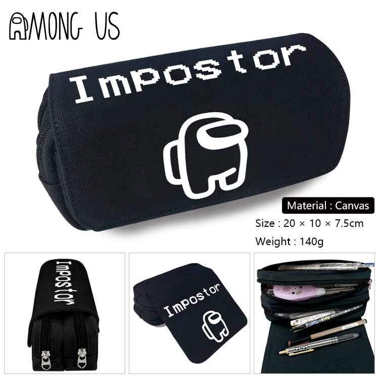 Among&us-5Among us periphery Pencil case Space Werewolf kill canvas Pencil case male girl student student comic pencil-box pencil case