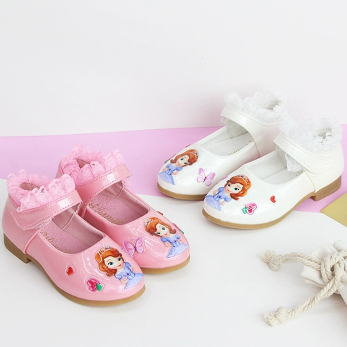 Демисезонные детские туфли для принцессы для кожаной обуви на каблуке, 2020, «Холодное сердце», мягкая подошва