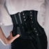 Màu đen ngắn tráng phụ nữ gắn đai băng thông châu Âu và Hoa Kỳ retro bụng hoang dã xu hướng cơ thể hình giảm béo eo mỏng