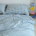 Siêu đẹp! Vải kẻ sọc màu xanh nhạt Nhật Bản giặt bông đơn mảnh khăn trải giường chăn gối có thể được tùy chỉnh đôi - Khăn trải giường