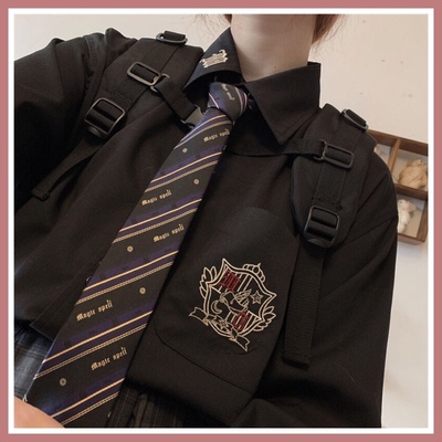 taobao agent Japanese student uniform girl shirt soft girl design couple magic college theme jkdk badge embroidered shirt