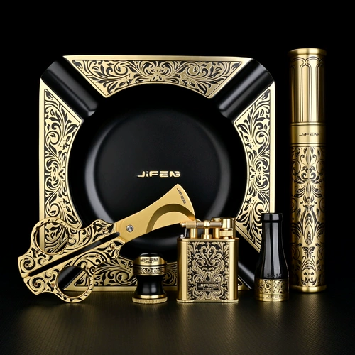 Ветрозащитные ножницы, зажигалка, пепельница, мундштук, комплект