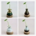 Phong cách Nhật Bản đơn giản sáng tạo đồ trang trí máy tính để bàn gốm gốm hoa nồi hoa khung màu xanh lá cây nhà máy bình cá tính gốm đặc biệt bình hoa hồng đẹp Vase / Bồn hoa & Kệ