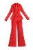 Kích thước lớn của phụ nữ 2018 mùa xuân và mùa hè mới lớn màu đỏ Mỏng một nút phù hợp với + loa quần phù hợp với áo kiểu nữ cao cấp Business Suit