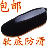 Старая пекинская танцевальная обувь танцевальная обувь черная ткань обувь детская обувь для обуви круглой рот мягкая подошва костюм танг красная армия