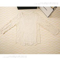 Кофты для пляжа 沙滩度假裙 海边旅游短裙蕾丝长袖比基尼外搭罩衫 韩国防晒沙滩裙