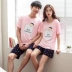 Mùa hè ngắn tay vài đồ ngủ nữ Hàn Quốc phiên bản của người đàn ông bông của dịch vụ nhà XL hai mảnh phù hợp với giản dị mặc Cặp đôi