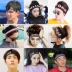 Dây buộc tóc Hàn Quốc phụ kiện tóc đàn hồi thủy triều nam thể thao headband thư headband khăn turban Hàn Quốc thấm mồ hôi kẹp tóc nữ rộng - Phụ kiện tóc