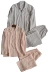 Bộ đồ ngủ nam gạc cotton Nhật Bản phù hợp với tay dài mùa xuân và mùa thu nam và nữ dịch vụ cotton mỏng phần nhà có kích thước lớn - Bộ Pajama