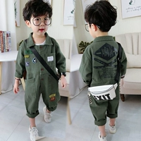 Bé trai denim jumpsuit trẻ em 1-3-5 tuổi 4 xuân và mặc mùa thu nam bé nước ngoài khí lỏng dụng cụ quần áo thủy triều - Áo liền quần quần áo trẻ em giá rẻ