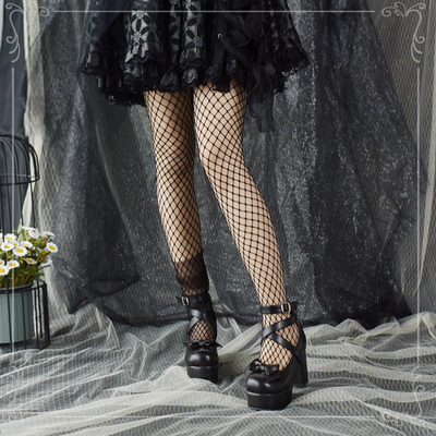 taobao agent Cool flavor girl lolita net socks, pantyhose stockings, darkens, mid -nets, socks+net yarn pile socks