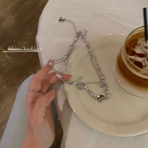 Ожерелье с цирконом, цепочка до ключиц, японские и корейские