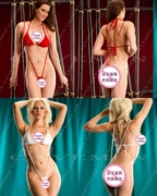 Sexy lưng trần ba điểm lộ ra hình chữ V dây đeo bikini bikini trong suốt áo tắm một mảnh nước chết bể bơi - Bikinis