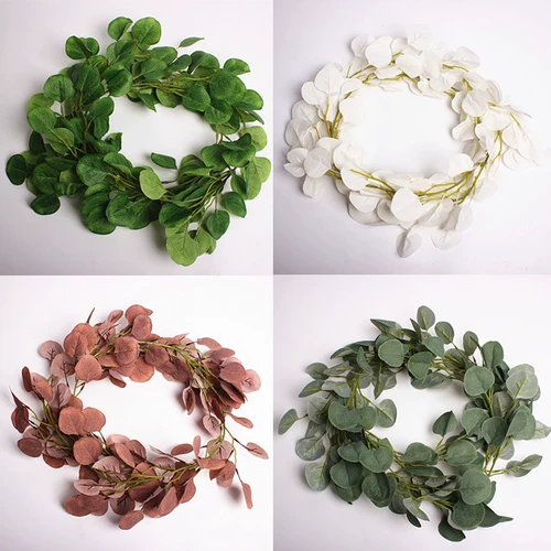 Моделирование евальской лозы мульти -корлор денежных листьев винограда Свадебное украшение цветочная винограда железная проволока пластиковая ротан