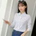 Áo sơ mi xuân hè 2019 mới dành cho nữ phiên bản Hàn Quốc của áo sơ mi dài tay thoáng khí in áo sơ mi trắng - Áo sơ mi dài tay Áo sơ mi dài tay
