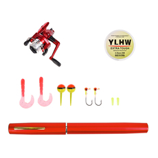 Ice удочкой 特价迷你型钢笔杆套装 渔具 鱼竿 钓鱼竿鱼线轮