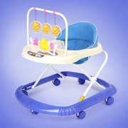 Baby Walker 6 7-18 tháng bé chống rollover đa chức năng tay đẩy có thể ngồi nam và cô gái với âm nhạc để giúp