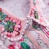 MIUCO của Phụ Nữ 2018 Mùa Hè và Mùa Thu Mới Thanh Lịch Đính Cườm Ve Áo Ren Top + Eo Nửa Váy In Set