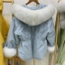 Chống mùa Hàn Quốc còng lông cáo xuống áo khoác ngắn nữ mùa đông mới eo lớn lông cổ áo nhỏ dày áo - Xuống áo khoác