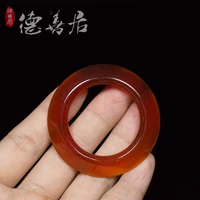 War Dynasty Dynasty Antique Chalcedon Agate Sancai Wine Red Agate Ring Fine Wine Red Chalcedony Ring