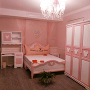 Tất cả rắn gỗ trẻ em của đồ nội thất phòng phòng ngủ thiết lập màu hồng cô gái công chúa giường trẻ em của đồ nội thất