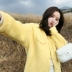 Con nai muốn bay mới của Hàn Quốc phiên bản của giả nước nhung màu vàng lông một chiếc áo khoác nữ mùa đông ngắn loose fur coat áo jacket nữ Áo khoác ngắn