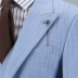 IsirHonour Châu Âu và Châu Mỹ retro kẻ sọc xanh nhạt phù hợp với bộ đồ ba mảnh Anh Hàn Quốc của bộ đồ vest nam - Suit phù hợp vest nam đẹp Suit phù hợp