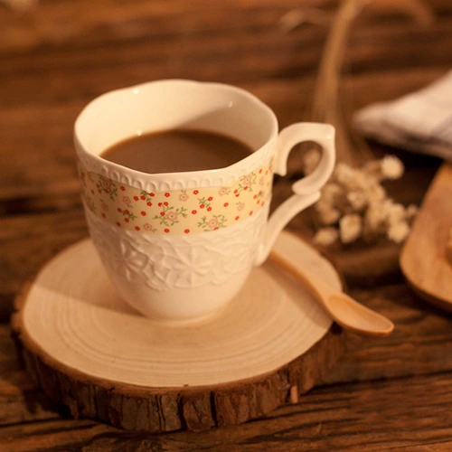 Натуральный стиль │ сельская керамика сельская чашка с рельефом цветочная чашка маленькая пресная чашка с водой чашка кофейня кофейная чашка