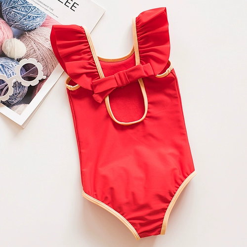 Детский купальник, боди для раннего возраста, красный модный наряд маленькой принцессы, 1-3-6 лет, в корейском стиле