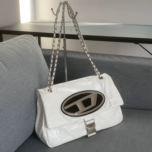 Серебряная вместительная и большая сумка через плечо, хваталка, цепь, премиум класс