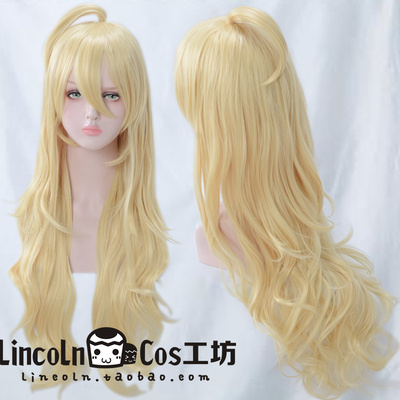 taobao agent Lincoln hanging straps angel panty Pan Di prince gold long hair layer micro curly hair cos wig