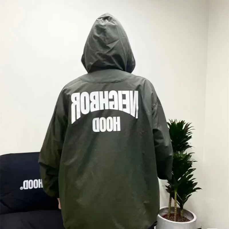 Существенный Anorak куртка 23SS полужемчужина молния нейлон капюшон