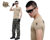 Эластичная хлопковая тактическая приятная телу камуфляжная футболка, в обтяжку, облегающий крой