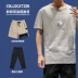 Quần áo mùa hè 2019 in áo thun nam tay ngắn cộng với áo thun rộng size rộng phiên bản Hàn Quốc của xu hướng quần áo nam béo - Áo phông ngắn