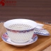 Jingdezhen tổ ong tinh tế màu xanh và trắng trà bát rỗng làm bằng tay ba mảnh bát bộ kung fu trà thiết lập trà bong bóng ấm pha trà giữ nhiệt Trà sứ