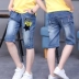 Trai quần short denim mùa hè cắt quần trẻ em quần quần 2018 trẻ em mới của quần áo năm quần quần ống túm phiên bản Hàn Quốc quan jean tre em Quần jean