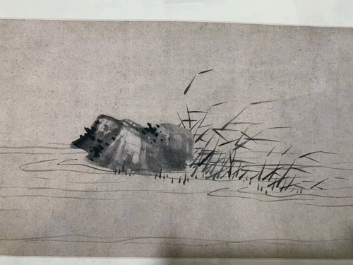 Xia Yanqi Австралийский Qingfeng Tu Ink Free Handhand Bamboo Каменный ландшафт карта национальная картина Длинные рулоны бумажной шелковой ткани микро -сплайская копия