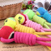 Thú cưng màu kẹo mới Bảy vòng Cotton Rope Tennis Dog Toy Molars Bites Cat Đồ chơi - Mèo / Chó Đồ chơi đồ chơi cho cún Mèo / Chó Đồ chơi