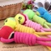 Thú cưng màu kẹo mới Bảy vòng Cotton Rope Tennis Dog Toy Molars Bites Cat Đồ chơi - Mèo / Chó Đồ chơi