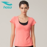 Одежда для йоги для спортзала, футболка, приталенный комплект, топ с чашечками, короткий рукав