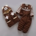 Quần áo cotton mùa đông cho bé trai quần áo cotton dày bé trai mùa đông bé 2-3 tuổi cộng với quần áo nhung ba mảnh ấm áp