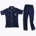 Của nam giới đồ ngủ mùa hè cotton ngắn tay phần mỏng cotton nửa tay áo quần dịch vụ nhà trung niên phù hợp với đồ ngủ nam mùa hè Bộ Pajama