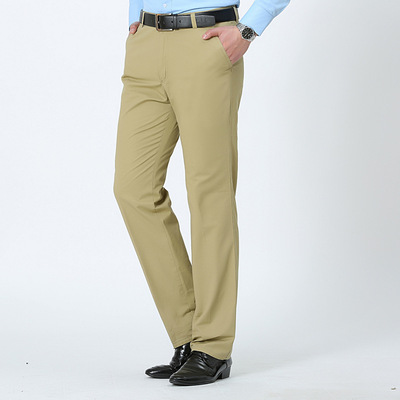 Mùa hè phần mỏng trung và cũ tuổi polyester của nam giới thường quần lỏng thẳng quần cha nam quần dài của nam giới làm việc quần