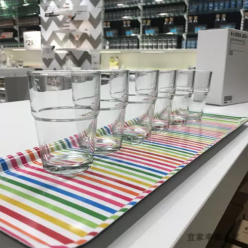 Ikea, прозрачная стеклянная чайная чашка, бокал, стакан, комплект, 6 шт