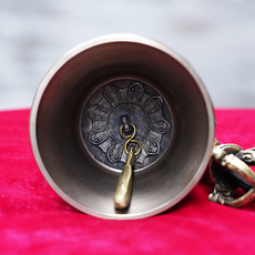 Колокол для службы 尼泊尔五股金刚铃杵纯铜碰钟铃铛声音清脆藏传佛教用品密宗供具